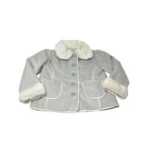 Gymboree Girls Faux Suede/Faux Fur Lightweight Button Front Jacket 4T/5T